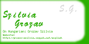 szilvia grozav business card